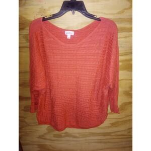 Women's Market and Spruce Coral Sweater XL Knit Layering Woven Casual